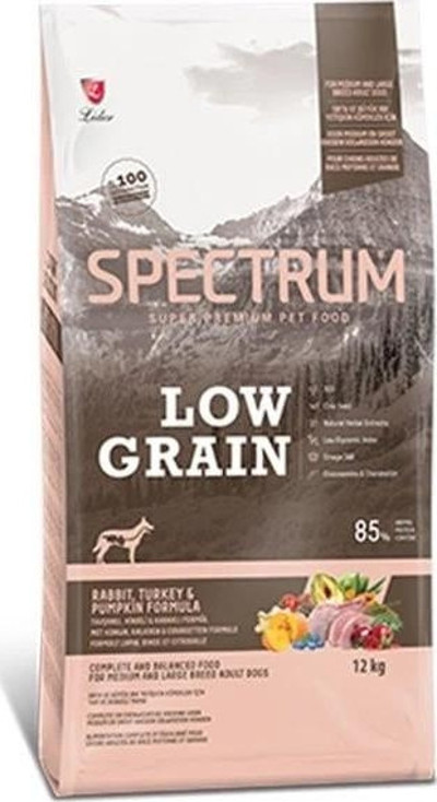 Butik Spectrum Düşük Tahıllı Tavşanlı Hindili ve Bal Kabaklı Orta ve Büyük Irk Yetişkin Köpek Maması 12 Kg
