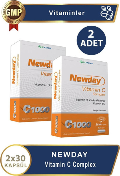 Newday Vitamin C Complex 30 Kapsül 2 Adet