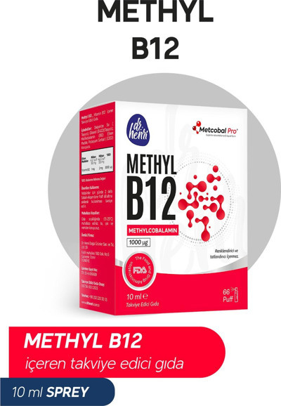 DR . HENRI METHYL B12 ORAL SPREY, B12 VİTAMİNİ İÇEREN TAKVİYE EDİCİ GIDA 10ml şişe