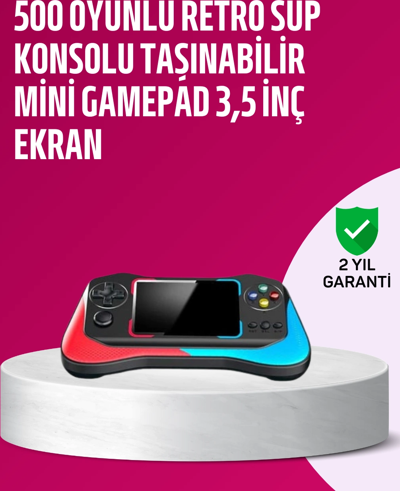 Eldenör 500 Oyunlu 3,5” Elde Taşınabilir Mini Oyun Konsolu – Şarjlı, TV Bağlantılı