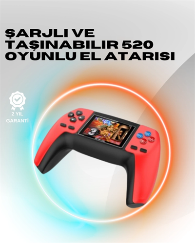 Eldenör P5 Mini Retro Oyun Konsolu – Tak-Çalıştır, 520 Hazır Oyun, Portatif Kullanım