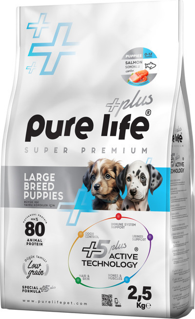 PureLife Plus Somonlu Büyük Irk Yavru Köpek Maması 2.5 Kg