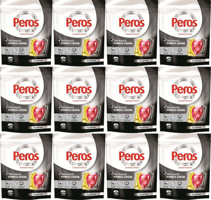 Peros Pratik Matik Çamaşır Deterjanı Kapsülü - Tableti 312 Adet Siyahlar (12PK*26)