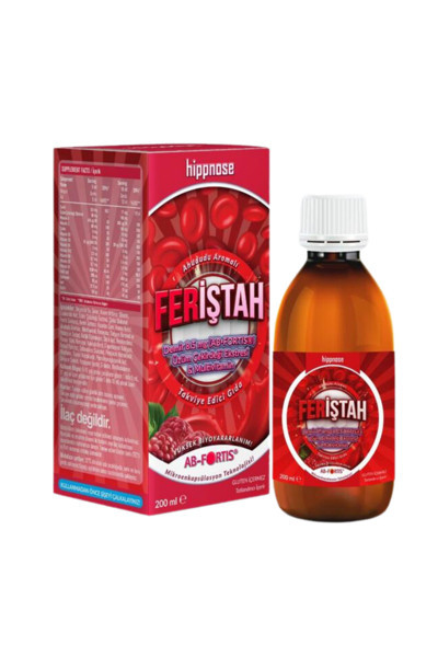 HIPPNOSE FERIŞTAH ORAL SIVI CAM ŞİŞE, DEMİR, ÜZÜM ÇEKİRDEĞİ EKSRESİ VE MULTİVİTAMİN İÇEREN TAKVİYE EDİCİ GIDA 200ml şişe