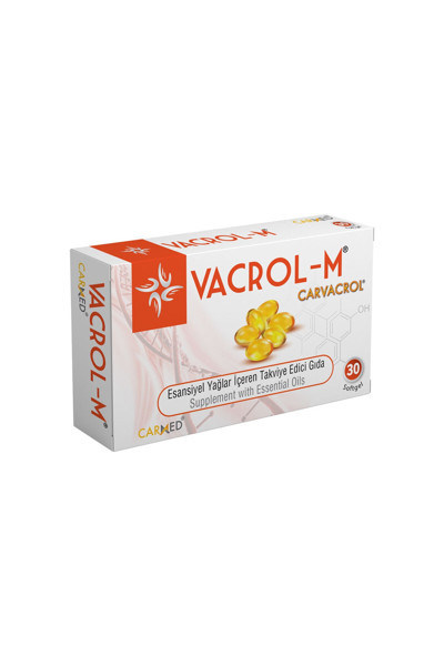 Vacrol -M KAPSÜL, KEKİK YAĞI İÇEREN TAKVİYE EDİCİ GIDA 30 kapsül