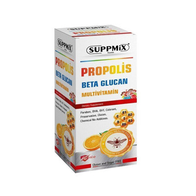 Suppmix PROPOLİS VE BETA GLUKAN İÇEREN SIVI TAKVİYE EDİCİ GIDA 150ML ŞİŞE