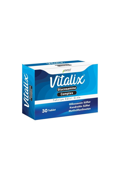 VITALIX GLUCOSAMIN TABLET, GLİKOZAMİN SÜLFAT, KONDROİTİN SÜLFAT VE METİLSÜLFONİLMETAN İÇEREN TAKVİYE EDİCİ GIDA 30 table