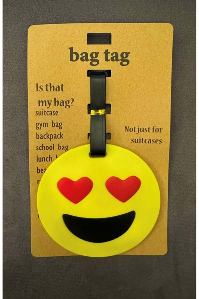 Panda Hediyelik Bagaj Bavul Valiz Çanta Etiketi/Smile Emoji