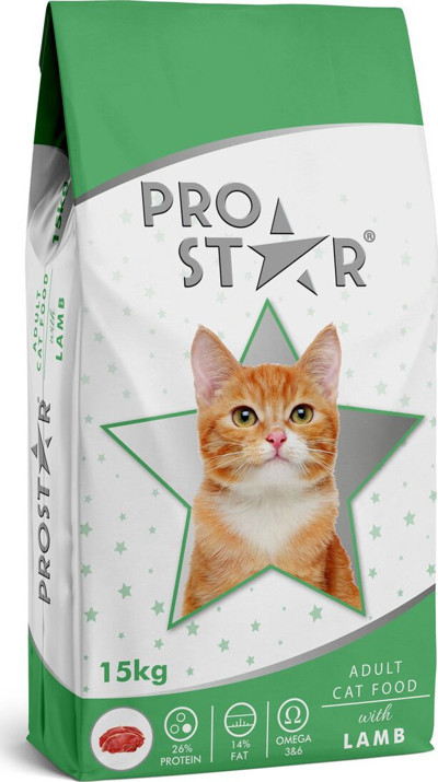 Pro Star Yetişkin Kedi Maması Kuzulu 15 kg
