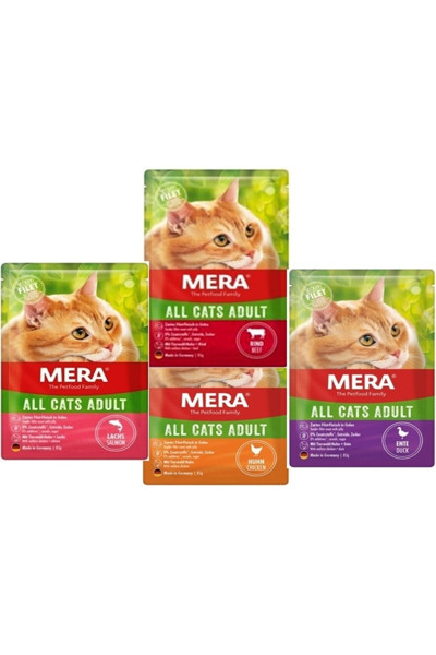 Mera The Petfood Family Tahılsız Yaş Kedi Maması 85 Gr Pounch 4 Çeşit