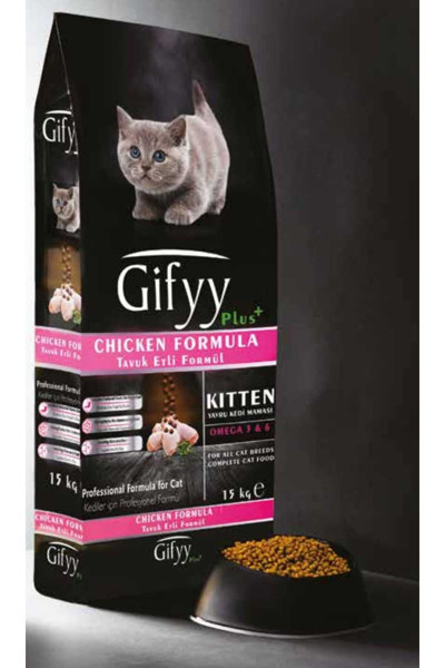 Gifyy Tavuklu Yavru Kedi Maması 15 Kg