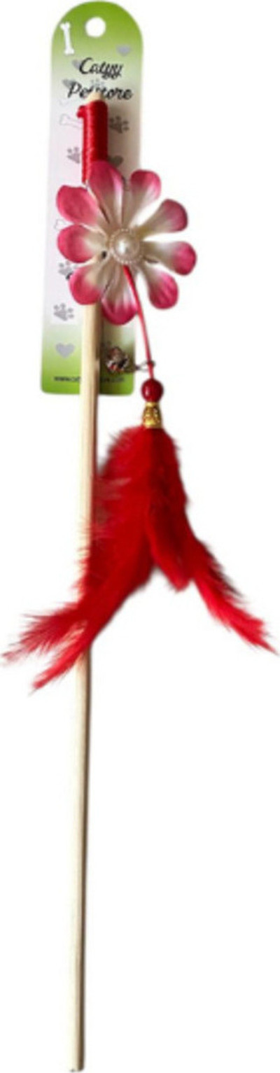 Chittoshop Kedi Oyun Oltası – 45 cm | Tüylü & Çiçek Detaylı Eğlenceli Kedi Oyuncağı