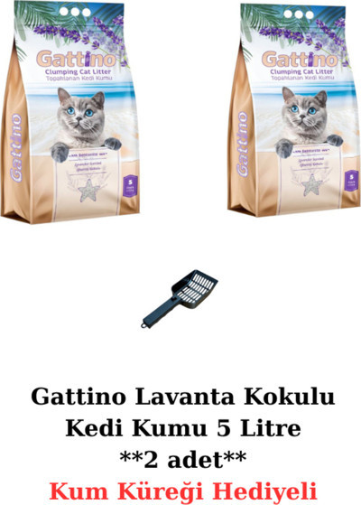 Chittoshop Gattino Lavanta Kokulu Topaklanan Kedi Kumu – 5 Litre ** 2 Adet