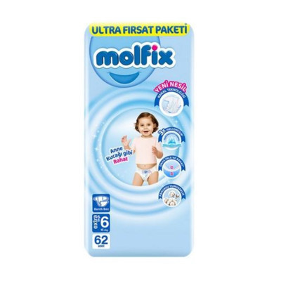 Bebek Bezi Ultra Fırsat Paketi 6 Beden 15+ Kg 62 Adet