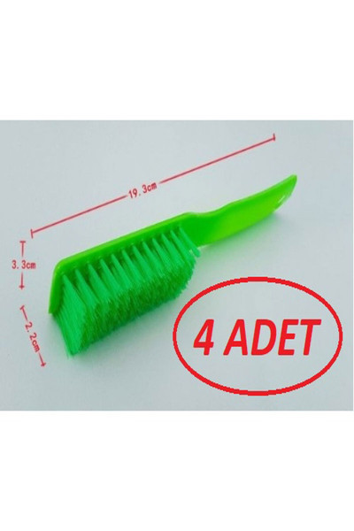 4 ADET Yeşil Kırmızı Çok Amaçlı Temizlik Fırçası