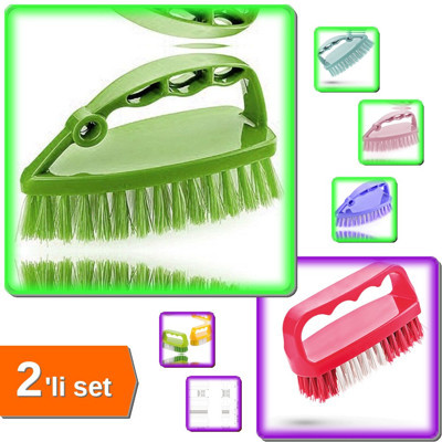 Kuğu Model Temizlik Fırçası + Yaka ve Tırnak Fırçası - 2li Set E0N4N6
