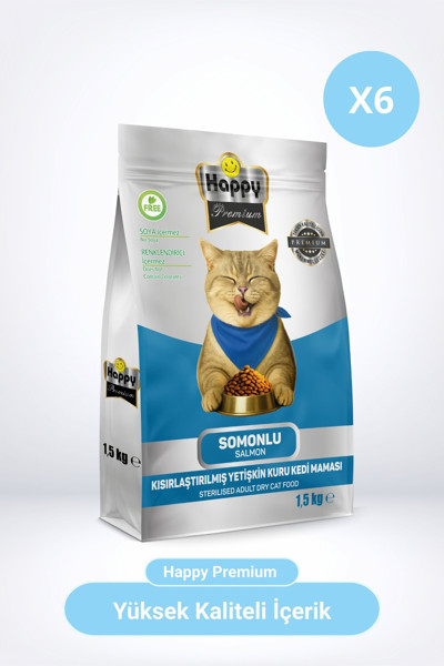 Kısırlaştırılmış Somonlu Kuru Kedi Maması 9 Kg