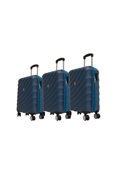 Ççs 5143-Set Mavi 8 Tekerlekli 3 Boy Set Valiz, Bavul