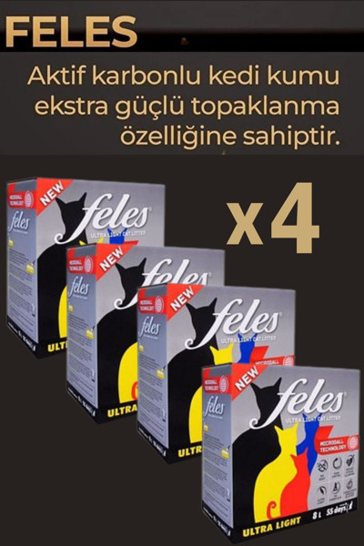 Soche Maswa Feles Tozsuz Kedi Kumu 8 Lt X 4 Adet (Doğal, Aktif Karbonlu)
