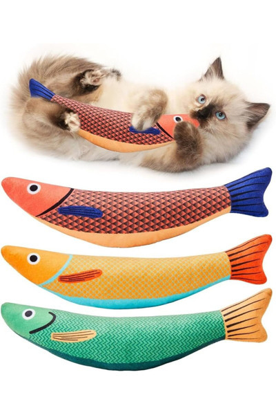 Oyuncak bez balık kedi oyuncağı balık nane otlu