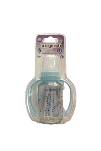 Hanymish Kulplu Cam Biberon Mavi 125 Ml