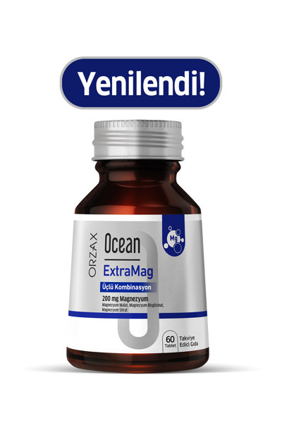 Ocean Extramag Üçlü Kombinasyon Magnezyum 200 Mg Takviye Edici Gıda 60 Tablet