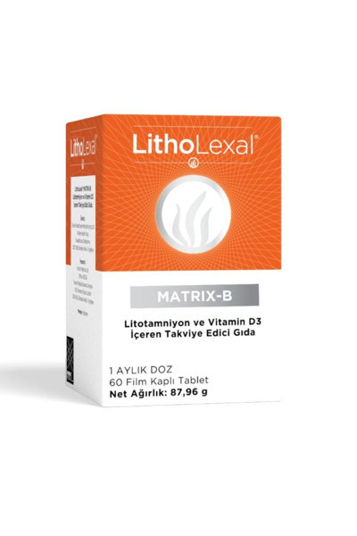 LITHOLEXAL MATRIX-B TABLET, LİTOTAMNİYON VE D3 VİTAMİNİ İÇEREN TAKVİYE EDİCİ GIDA 60 tablet