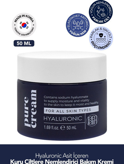 Lamelin Hyaluronic Acid İçeren Nemlendirici Yüz Bakım Kremi Lamelin Hyaluronic Pure Cream 50 ml