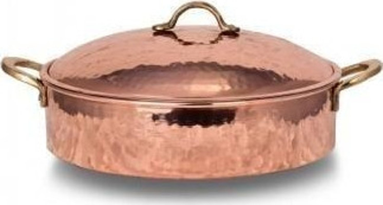 Turna Bakır Karnıyarık Tencere 4 No 22 Cm El Dövme Kırmızı Turna8160-1