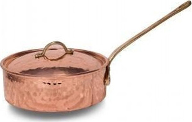 Turna Bakır Karnıyarık Tencere Tek Kulp 3 No 22 Cm El Dövme Kırmızı Turna8164-1
