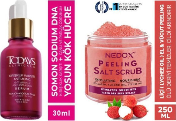 Todays Clinicals Somon + NEDOX Liçi (LYCHEE OİL) Besleyici, Arındırıcı Ve Nemlendirici El & Vücut Peelingi 250 ml