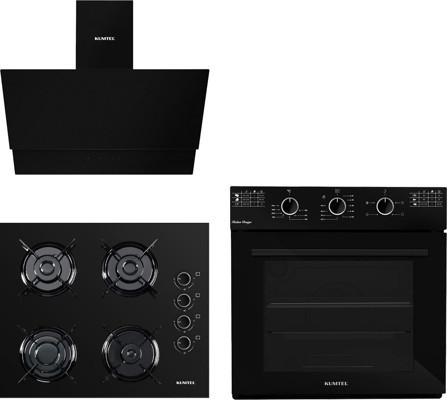 Kumtel Italian Design Plus Cam Ankastre Set - Siyah