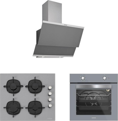 Silverline 3'Lü Gri Cam Ankastre Set (3420 Classy 60 Gri+Cs5335S02+Bo65E1S01)