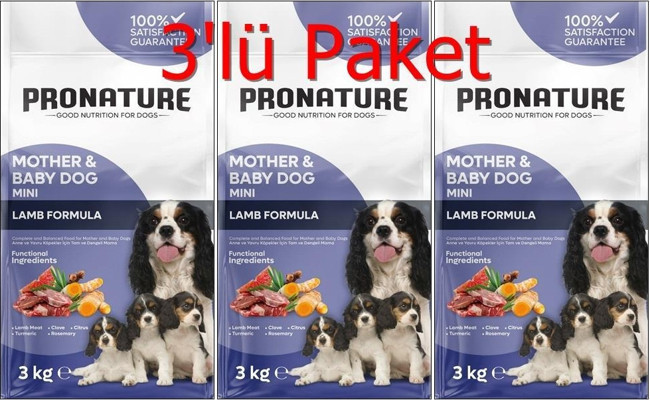 Pronature Mother&Baby Kuru Köpek Maması (Mini) Kuzu Etli 3 Kg*3 Adet