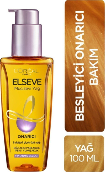 Elseve L'oréal Paris Yıpranmış Saçlar Için Onarıcı Mucizevi Saç Bakım Yağı 100 Ml