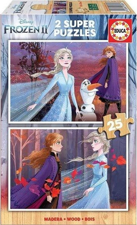 Educa 18085 Frozen 2 2x 25 Parça Ahşap Puzzle - idefix