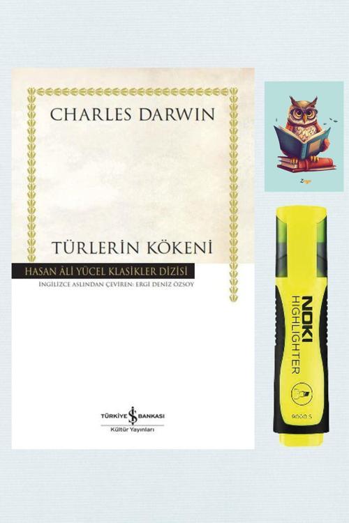 Dara Yayınları Türlerin Kökeni - Charles Darwin İş Bankası Kültür Yayınları - Sarı Fosforlu Kalem Not - Defter Seti