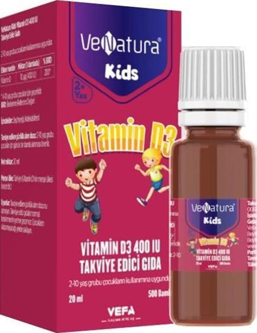 Kids Vitamin D3 400 IU Takviye Edici Gıda 20 ml