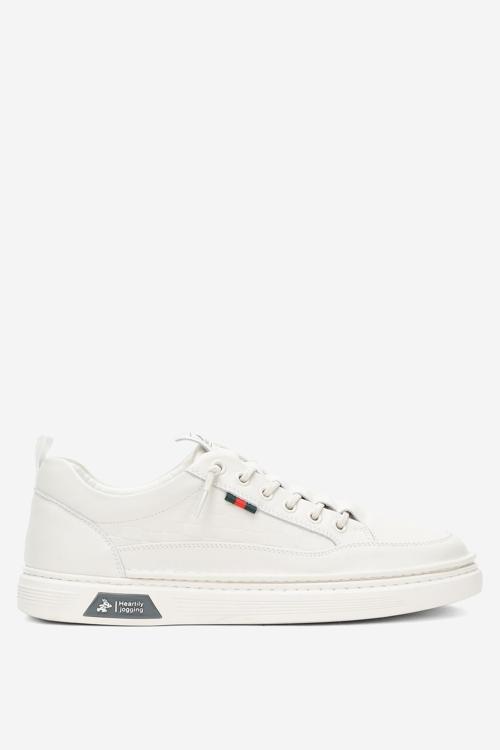 Erkek Rahat Taban Lastik Bağcıklı Sneaker Gerçek Deri MC 19039 BEYAZ