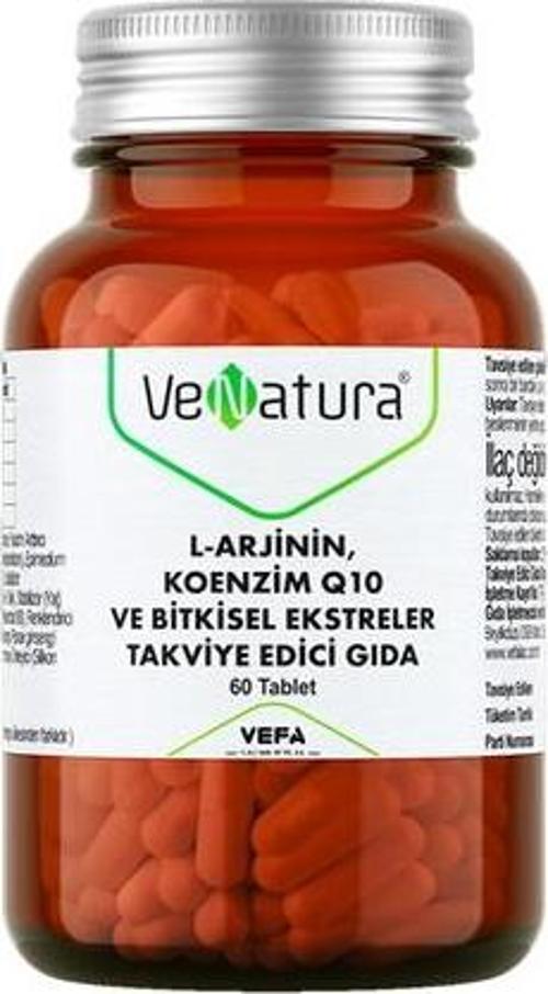 L-Arjinin Koenzim Q10 ve Bitkisel Ekstreler Takviye Edici Gıda 60 Tablet