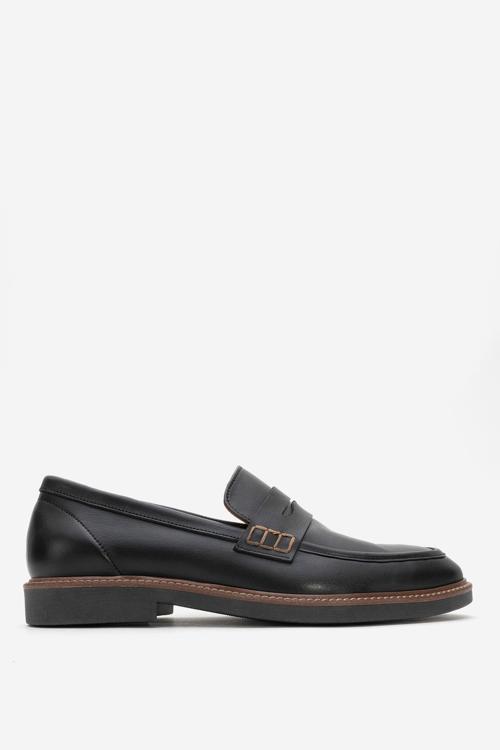 Erkek Gerçek Deri Klasik Loafer FR 242025 SİYAH