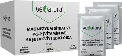 Magnezyum Sitrat P-5-P Vitamin B6 60 Saşe