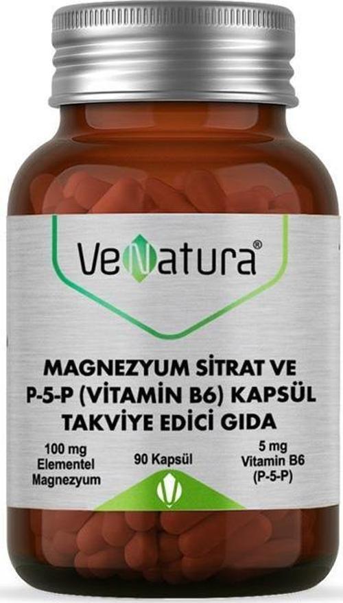 Magrnezyum Sitrat Ve P5P (Vitamin B6) 90 Kapsül