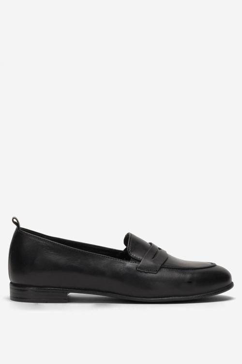 BR 04037 Gerçek Deri Kadın Loafer SİYAH