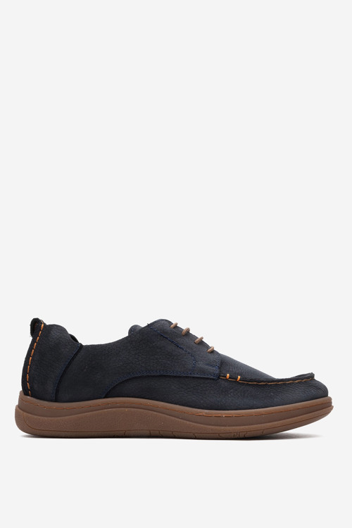 Erkek Comfort Bağcıklı Casual Ayakkabı Gerçek Deri FR 215340 LACİVERT