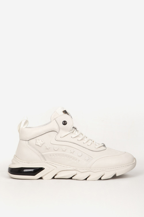 Erkek Yüksek Bilek Bağcıklı Sneaker GJ 513 BEYAZ