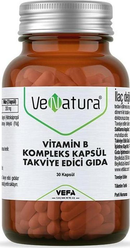 Vitamin B Kompleks Kapsül Takviye Edici Gıda 30 Kapsül