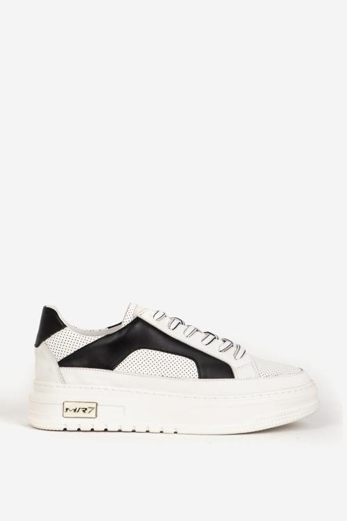 Erkek Sneaker Kalın Taban Bağcıklı Günlük Ayakkabı Gerçek Deri 19473 BEYAZ