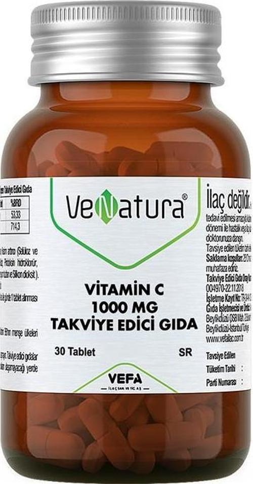 Vitamin C 1000 mg Takviye Edici Gıda 30 Tablet