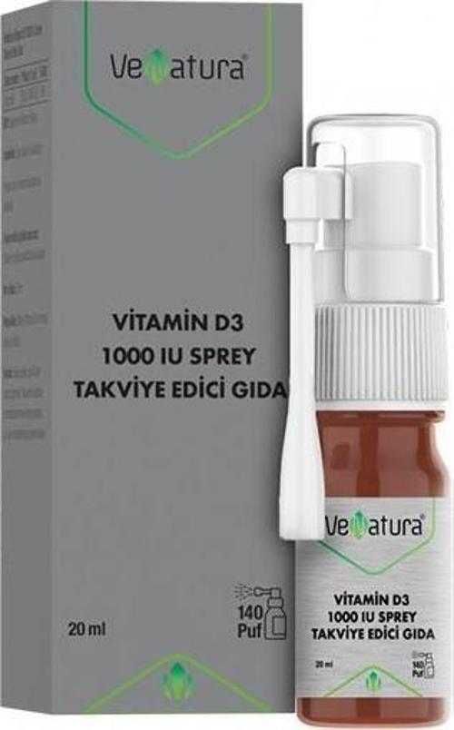 Vitamin D3 1000 IU Sprey Takviye Edici Gıda 20 ml